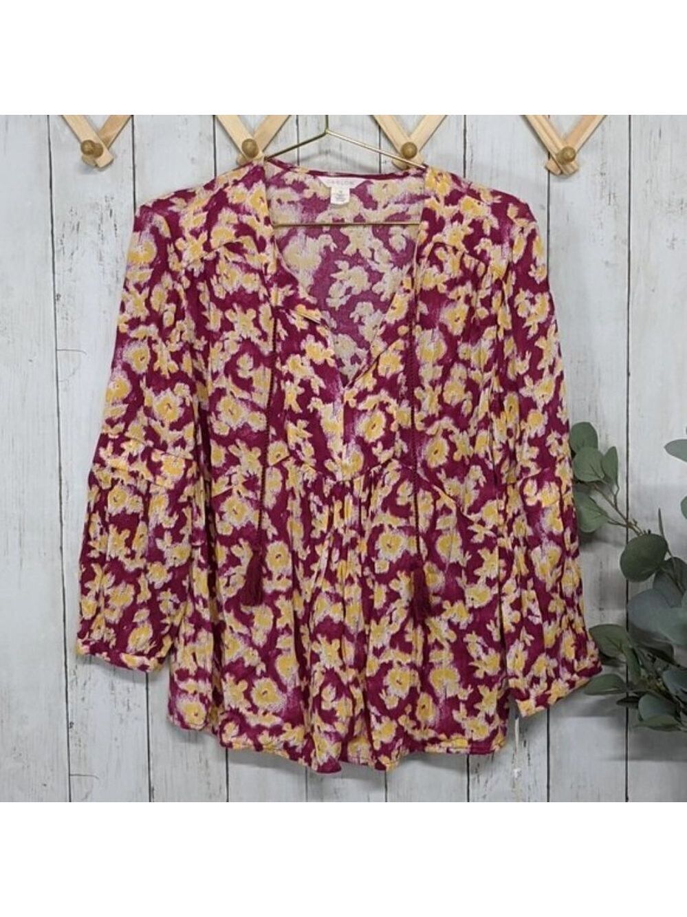 CASLON BNWT Printed Tie Front Blouse XSmall
